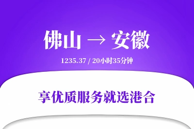 佛山到安徽物流专线-佛山至安徽货运公司2