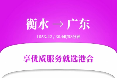 衡水到广东物流专线-衡水至广东货运公司2