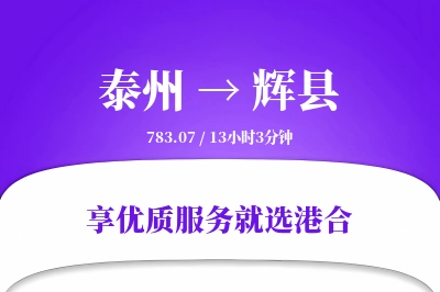 泰州到辉县物流专线-泰州至辉县货运公司2